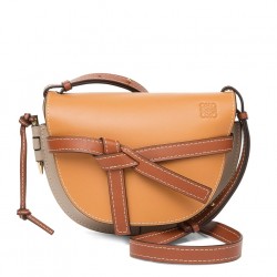 Loewe Small Gate Bag In Amber/Grey Soft Calfskin 481