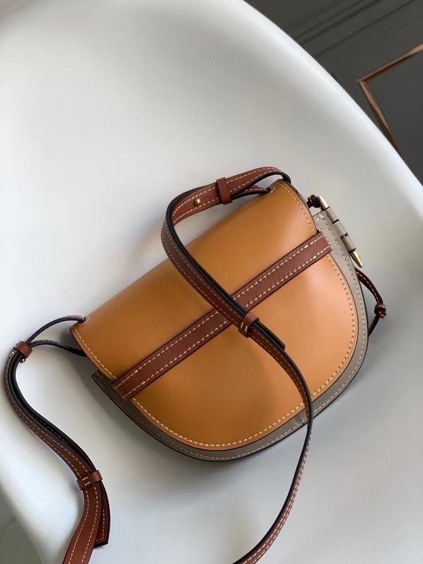 Loewe Small Gate Bag In Amber/Grey Soft Calfskin 481