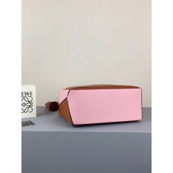 Loewe Small Puzzle Bag In Brown/Pink/Camel Calfskin 562