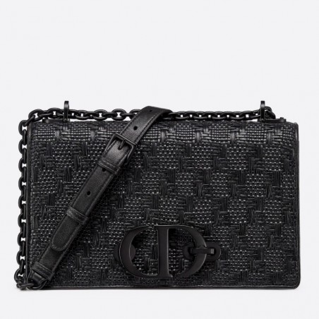 Dior 30 Montaigne Chain Bag In Black Braided Lambskin 930