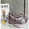 Loewe Puzzle Edge Small Bag In Pale Aubergine Satin Calfskin 451