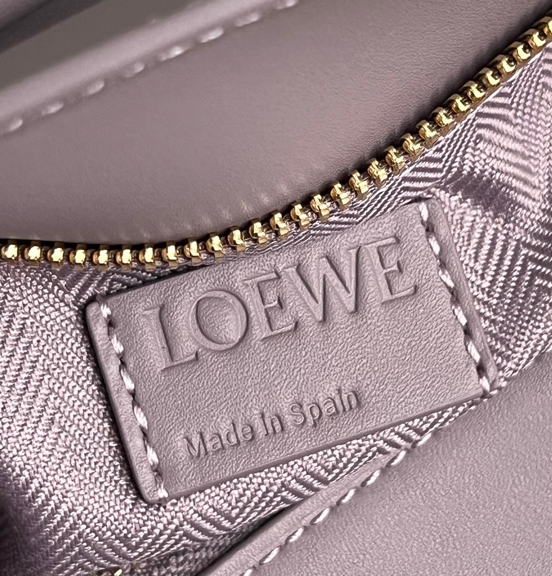 Loewe Puzzle Edge Small Bag In Pale Aubergine Satin Calfskin 451