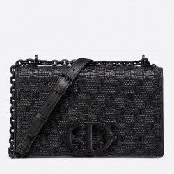 Dior 30 Montaigne Chain Bag In Black Braided Lambskin 930