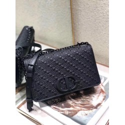 Dior 30 Montaigne Chain Bag In Black Braided Lambskin 930