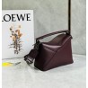 Loewe Puzzle Small Bag In Burgundy Satin Calfskin 574