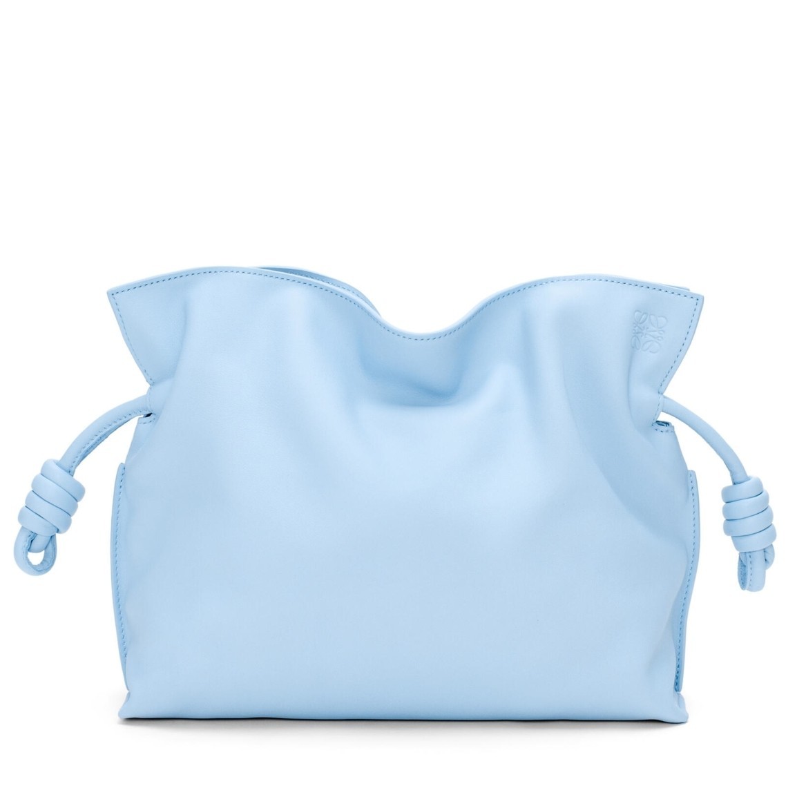 Loewe Flamenco Clutch Bag In Dusty Blue Calfskin 602