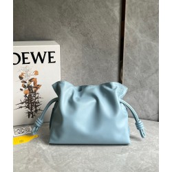 Loewe Flamenco Clutch Bag In Dusty Blue Calfskin 602