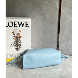 Loewe Flamenco Clutch Bag In Dusty Blue Calfskin 602