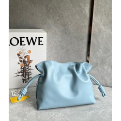 Loewe Flamenco Clutch Bag In Dusty Blue Calfskin 602