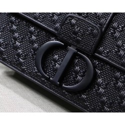 Dior 30 Montaigne Chain Bag In Black Braided Lambskin 930