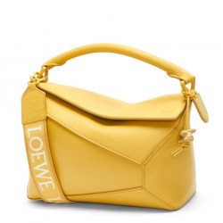 Loewe Puzzle Edge Small Bag In Yellow Satin Calfskin 205