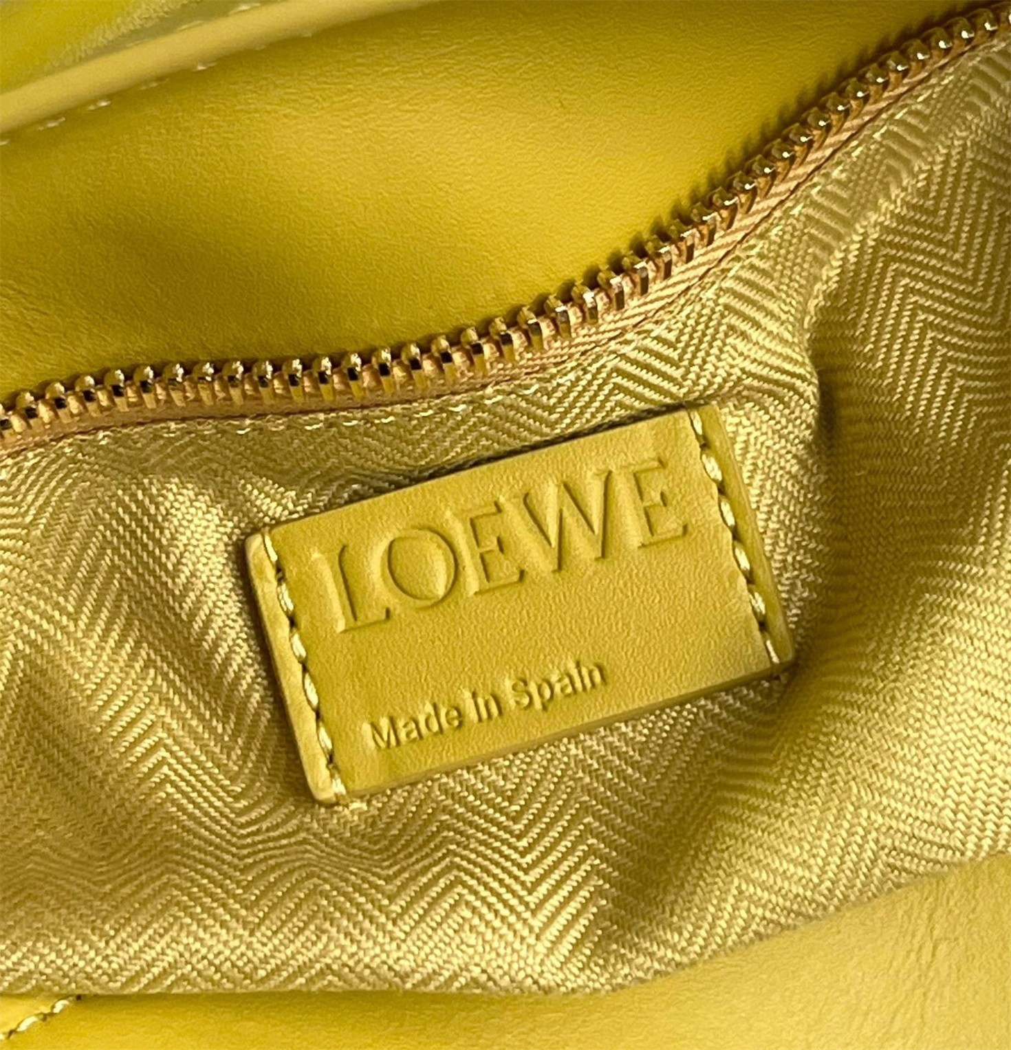 Loewe Puzzle Edge Small Bag In Yellow Satin Calfskin 205