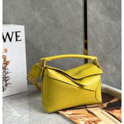 Loewe Puzzle Edge Small Bag In Yellow Satin Calfskin 205