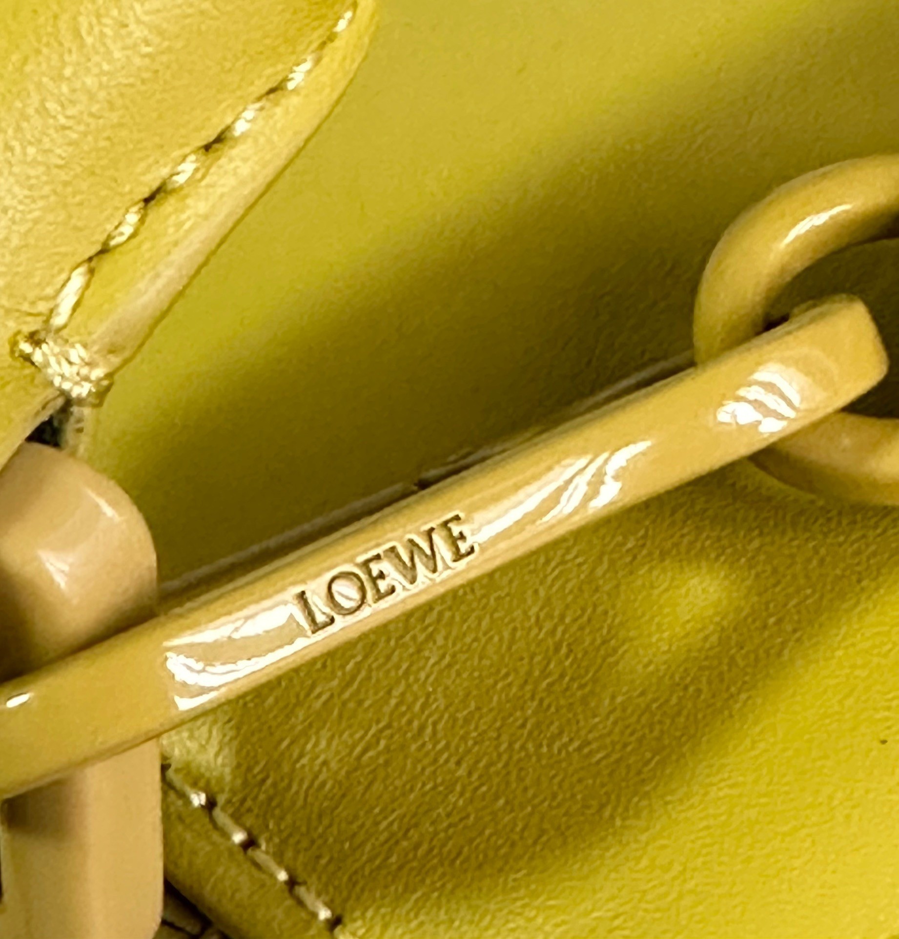 Loewe Puzzle Edge Small Bag In Yellow Satin Calfskin 205