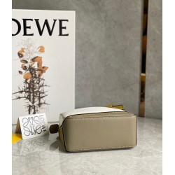 Loewe Puzzle Mini Bag In Ochre/White/Taupe Calfskin 237