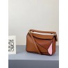 Loewe Mini Puzzle Bag In Brown/Camel/Pink Calfskin 299