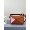 Loewe Mini Puzzle Bag In Brown/Camel/Pink Calfskin 299