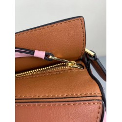 Loewe Mini Puzzle Bag In Brown/Camel/Pink Calfskin 299