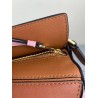 Loewe Mini Puzzle Bag In Brown/Camel/Pink Calfskin 299