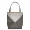 Loewe Mini Puzzle Fold Tote Bag in Grey/Dark Grey Calfskin 475