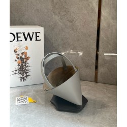 Loewe Mini Puzzle Fold Tote Bag in Grey/Dark Grey Calfskin 475