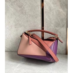 Loewe Puzzle Small Bag In Purple/Caramel/Blossom Calfskin 520