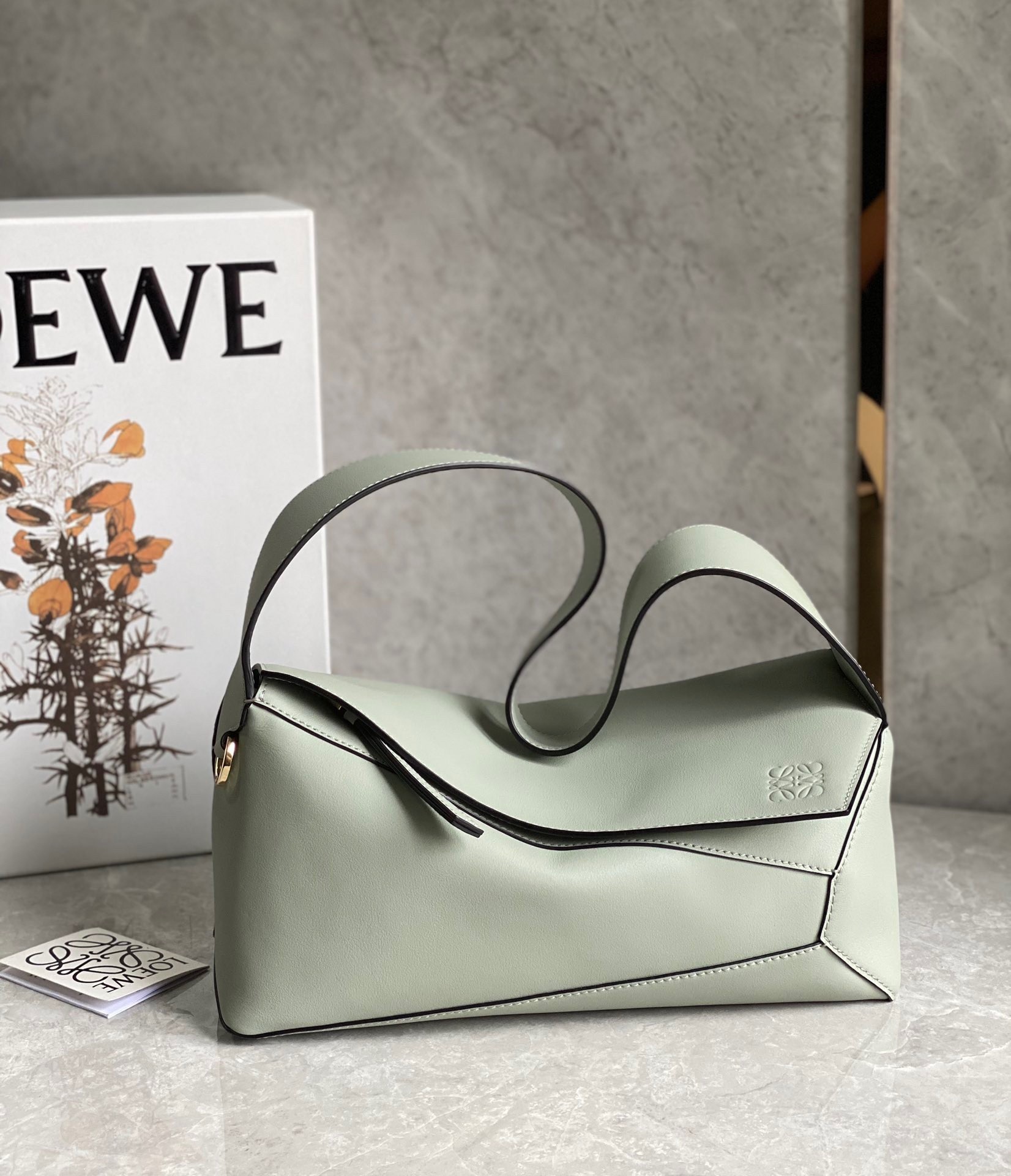 Loewe Puzzle Hobo Bag In Light Celadon Nappa Calfskin 563