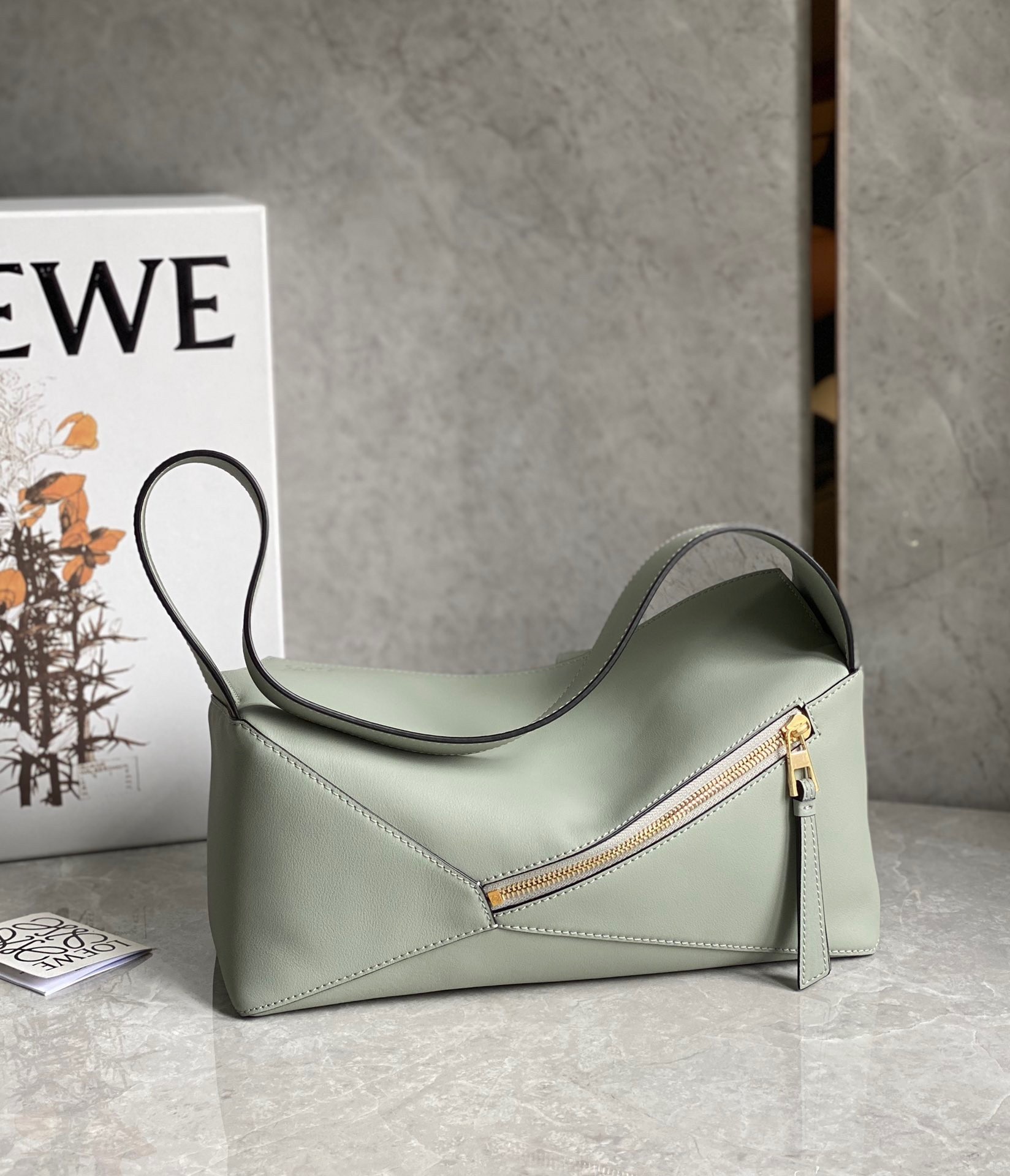 Loewe Puzzle Hobo Bag In Light Celadon Nappa Calfskin 563