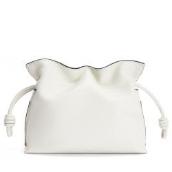 Loewe Flamenco Mini Clutch In White Nappa Leather 635