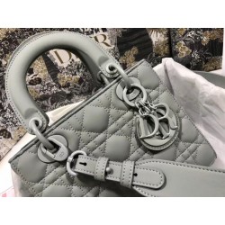 Dior Lady Dior My ABCDior Bag In Gray Ultramatte Calfskin 402