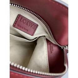 Loewe Small Puzzle Bag In Bordeaux/Garnet/White Calfskin 315