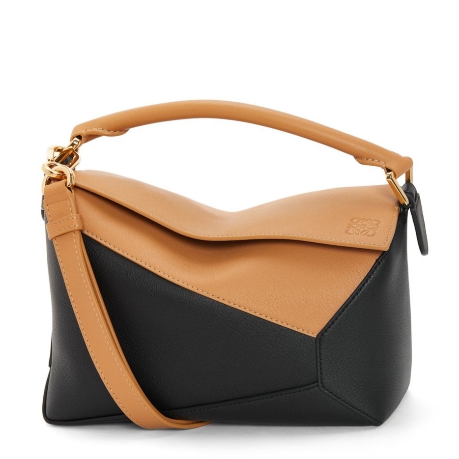 Loewe Puzzle Small Bag in Brown and Black Calfskin 551