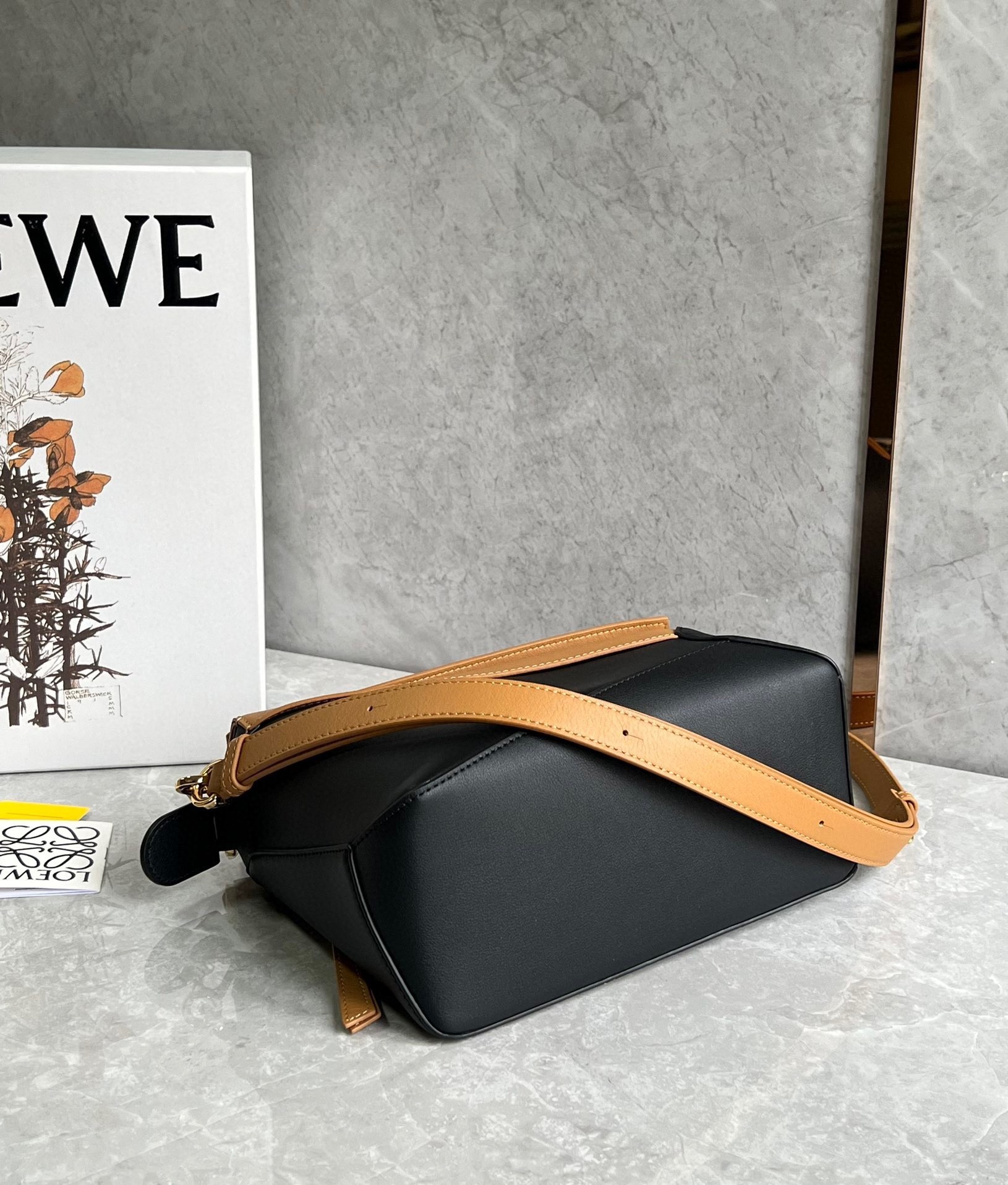 Loewe Puzzle Small Bag in Brown and Black Calfskin 551