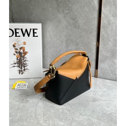 Loewe Puzzle Small Bag in Brown and Black Calfskin 551