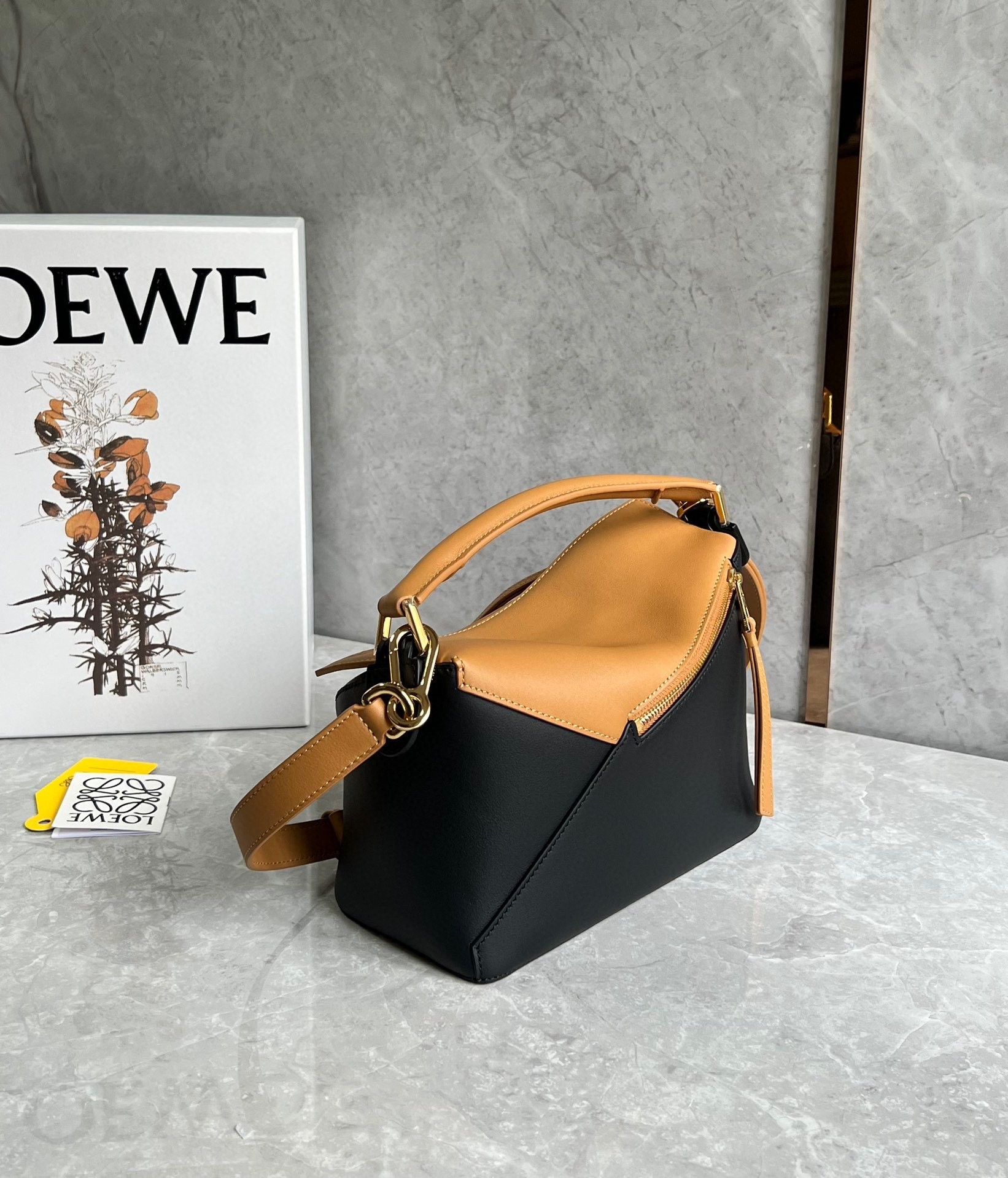 Loewe Puzzle Small Bag in Brown and Black Calfskin 551