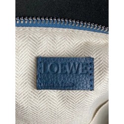 Loewe Large Puzzle Bag In Blue Grained Leather 621