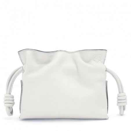 Loewe Flamenco Nano Clutch In White Nappa Leather 664