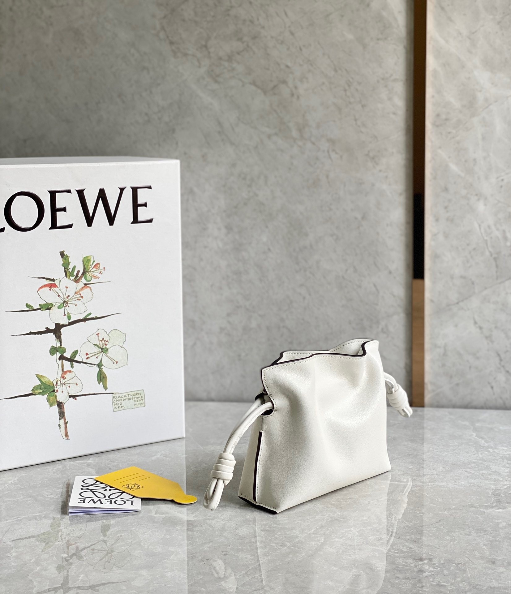 Loewe Flamenco Nano Clutch In White Nappa Leather 664