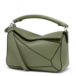 Loewe Puzzle Mini Bag In Avocado Green Calfskin 731