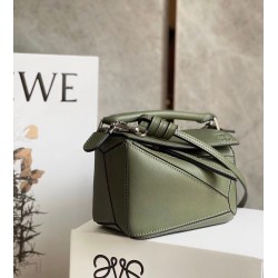 Loewe Puzzle Mini Bag In Avocado Green Calfskin 731