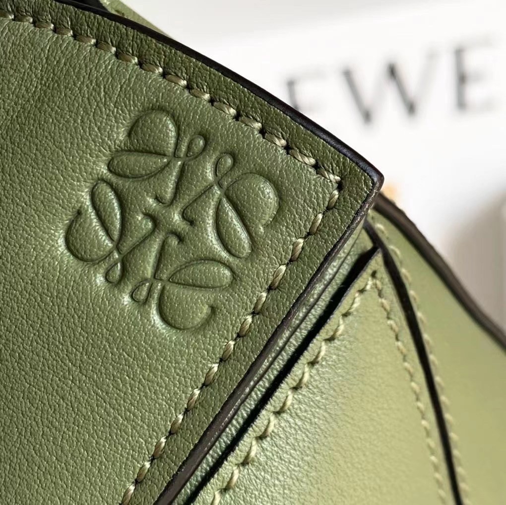 Loewe Puzzle Mini Bag In Avocado Green Calfskin 731