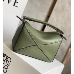 Loewe Puzzle Mini Bag In Avocado Green Calfskin 731