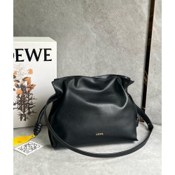 Loewe Flamenco Clutch Bag in Black Nappa Calfskin 764