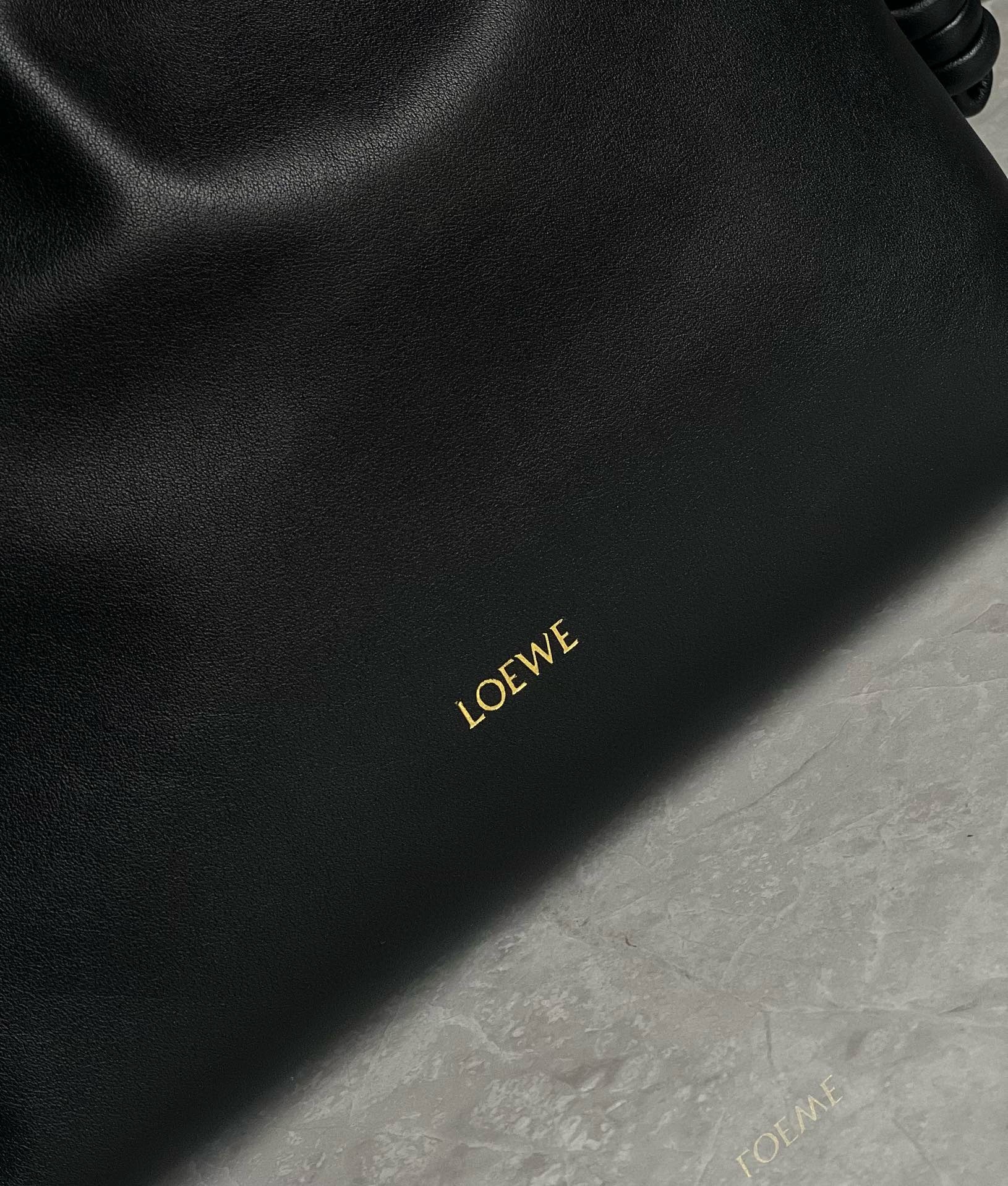 Loewe Flamenco Clutch Bag in Black Nappa Calfskin 764