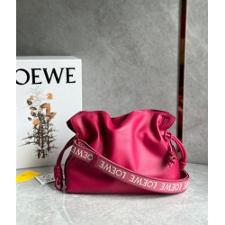 Loewe Flamenco Clutch Bag In Ruby Red Leather 795