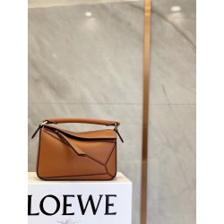 Loewe Mini Puzzle Bag In Brown Calfskin Leather 094