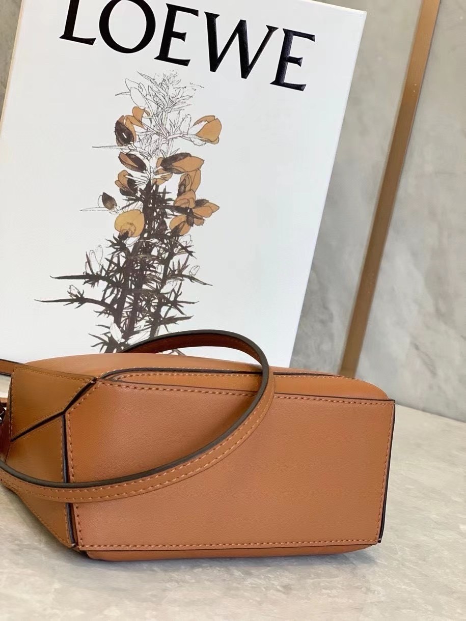 Loewe Mini Puzzle Bag In Brown Calfskin Leather 094