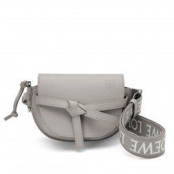 Loewe Gate Dual Mini Bag In Grey Calfskin 538