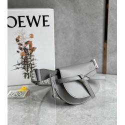 Loewe Gate Dual Mini Bag In Grey Calfskin 538