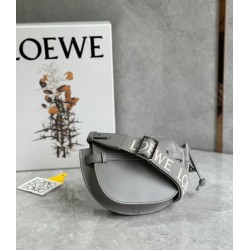 Loewe Gate Dual Mini Bag In Grey Calfskin 538